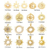 Picture of Brass Galaxy Charms Sun Real Gold Plated 15mm x 13mm