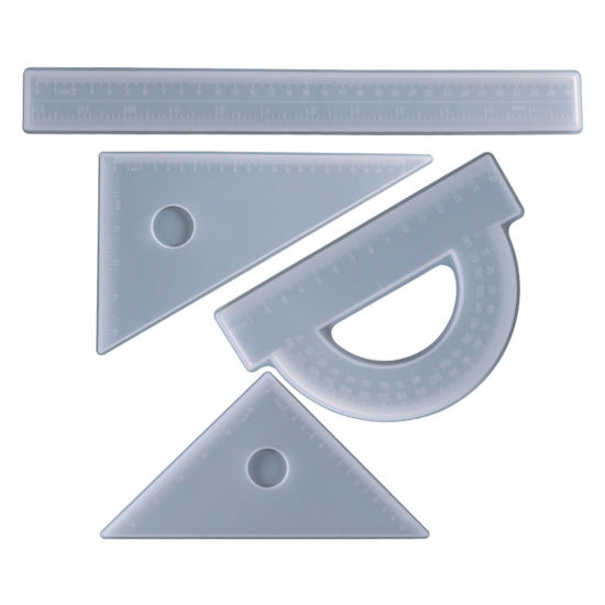 Bild von Silikon Gießform Lineal Weiß 16.1cm x 10.2cm, 1 Stück