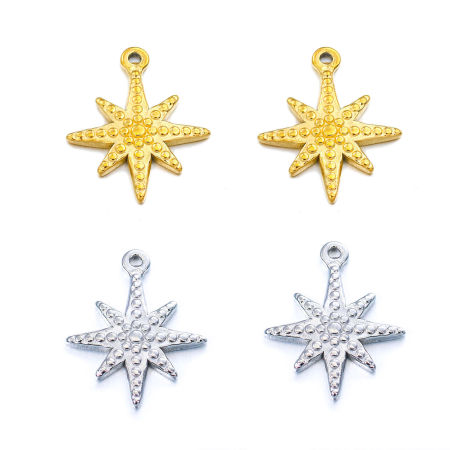304 Stainless Steel Religious Jewelry Star Of David Charms Multicolor Star Of David Hexagram 18mm x 15mm