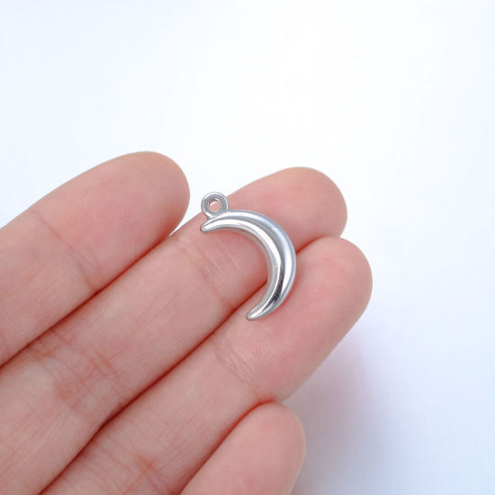 Изображение 304 Нержавеющая Сталь галактика галактика Подвески Луна половина Разноцветный 19мм x 10.5мм, 1 ШТ