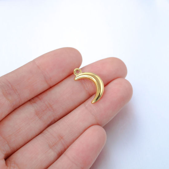 Изображение 304 Нержавеющая Сталь галактика галактика Подвески Луна половина Разноцветный 19мм x 10.5мм, 1 ШТ