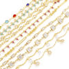 Picture of Brass Cubic Zirconia Handmade Link Chain Findings Real Gold Plated Multicolor 1 M