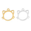 Picture of 304 Stainless Steel Pet Silhouette Charms Multicolor Cat Animal Hollow