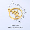 Picture of 304 Stainless Steel Weather Collection Charms Multicolor Round Four-pointed star Hollow 14mm x 12mm
