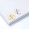 Picture of 304 Stainless Steel Weather Collection Charms Multicolor Round Four-pointed star Hollow 14mm x 12mm
