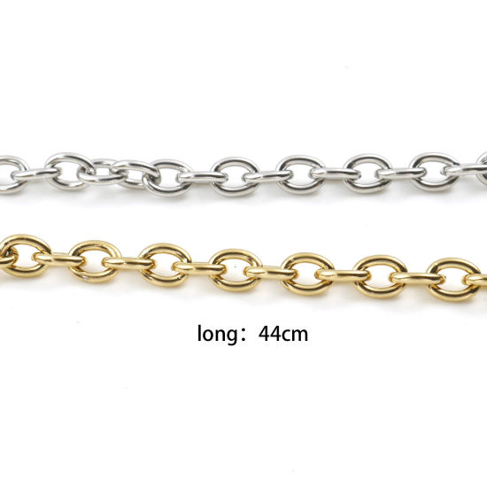 Immagine di Acciaio Inossidabile Cavo Catena Collana Multicolore 44cm Lunghezza, 1 Pz