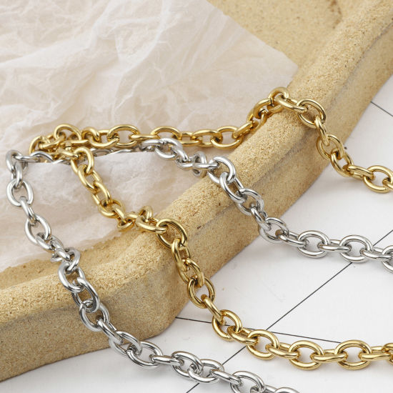 Immagine di Acciaio Inossidabile Cavo Catena Collana Multicolore 44cm Lunghezza, 1 Pz