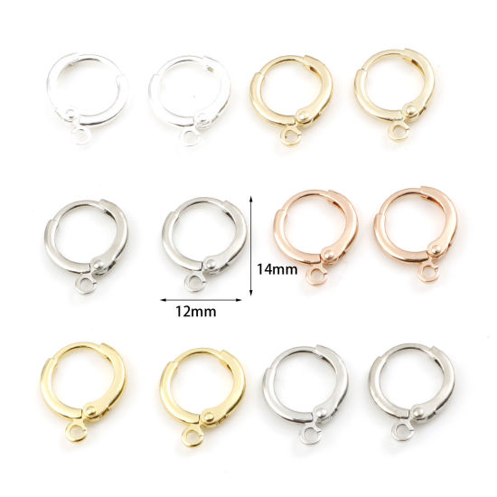 Bild von Brass Lever Back Clips Earrings Multicolor Round W/ Loop                                                                                                                                                                                                      