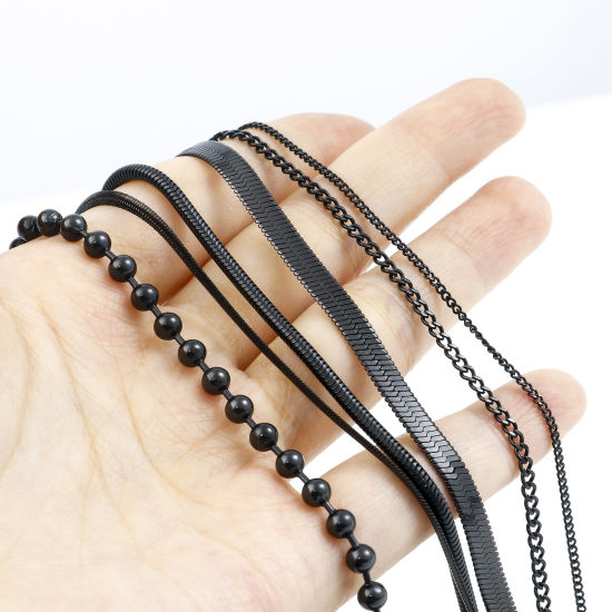 Picture of 304 Stainless Steel Link Chain Necklace Black