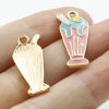 Picture of Zinc Based Alloy Charms Gold Plated Multicolor Cup Beverages Enamel