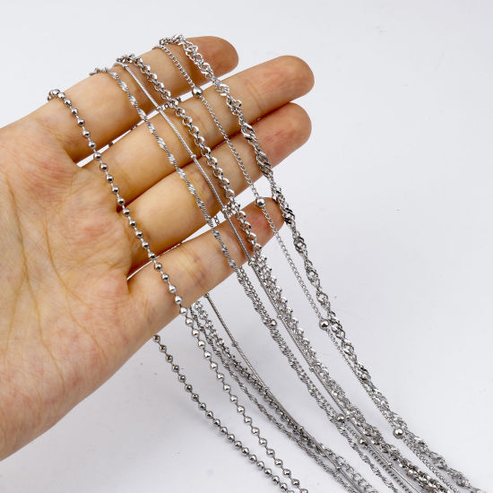 Picture of Wholesale Link Chain Necklace, Silver Tone 304 Stainless Steel, Unisex Stylish Minimalist Gift Jewelry For Retailer