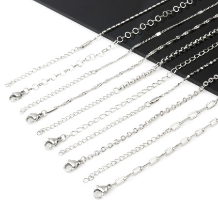 Picture of Wholesale Link Chain Necklace, Silver Tone 304 Stainless Steel, Unisex Stylish Minimalist Gift Jewelry For Retailer
