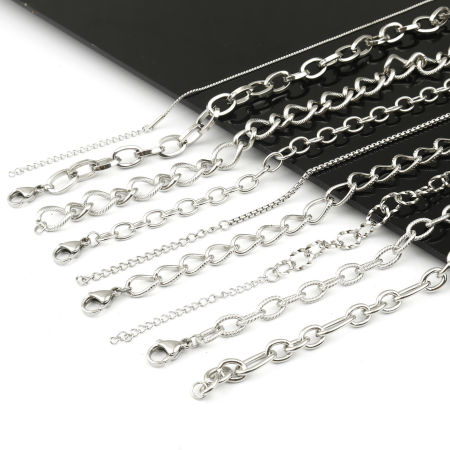 Picture of Wholesale Link Chain Necklace, Silver Tone 304 Stainless Steel, Unisex Stylish Minimalist Gift Jewelry For Retailer