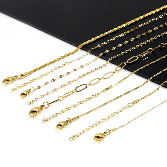 Picture of 304 Stainless Steel Link Chain Necklace Gold Plated