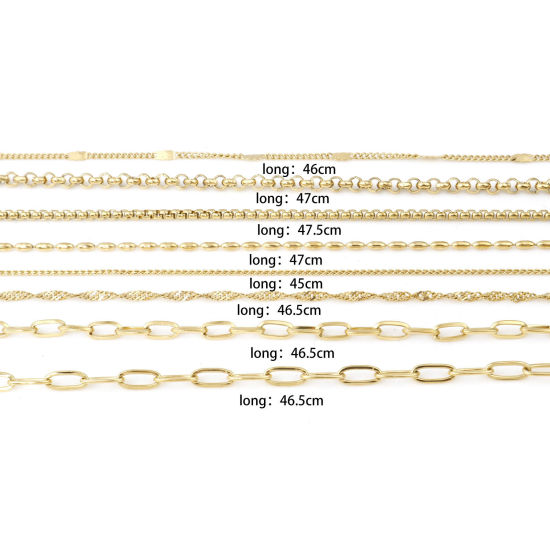 Picture of 304 Stainless Steel Link Chain Necklace Gold Plated