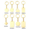 Picture of 304 Stainless Steel Keychain & Keyring Gold Plated Geometric Blank Stamping Tags Two Sides