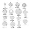 Picture of 1 Piece 304 Stainless Steel Blank Stamping Tags Charms Cross Heart Silver Tone