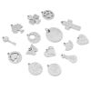 Picture of 1 Piece 304 Stainless Steel Blank Stamping Tags Charms Cross Heart Silver Tone