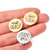 Picture of Stainless Steel Flora Collection Charms Multicolor Round Disc Flower Leaves Hollow 25mm x 18mm