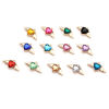 Picture of Zinc Based Alloy Valentine's Day Charms Gold Plated Heart Wing Multicolor Rhinestone 25mm x 14mm