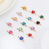 Picture of Zinc Based Alloy Valentine's Day Charms Gold Plated Heart Wing Multicolor Rhinestone 25mm x 14mm