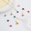 Picture of Zinc Based Alloy Valentine's Day Charms Gold Plated Heart Wing Multicolor Rhinestone 25mm x 14mm