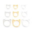 Immagine di Lega di Zinco Charms Gatto Tono Argento Filigrana 21mm x 20mm , 50 Pz
