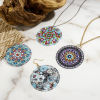 Picture of Iron Based Alloy Filigree Stamping Pendants Multicolor Round Painted 4.7cm x 4.7cm