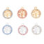 Picture of Zinc Based Alloy Charms Round Multicolor Tree of Life Multicolor Rhinestone 19mm x 16mm