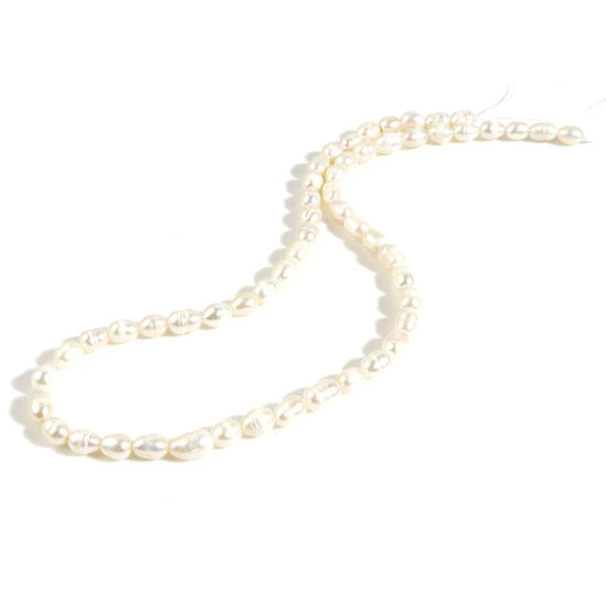Image de ( Naturel ) Perles Baroque en Perles de Culture d'Eau Douce Irrégulier Blanc, 1 Enfilade