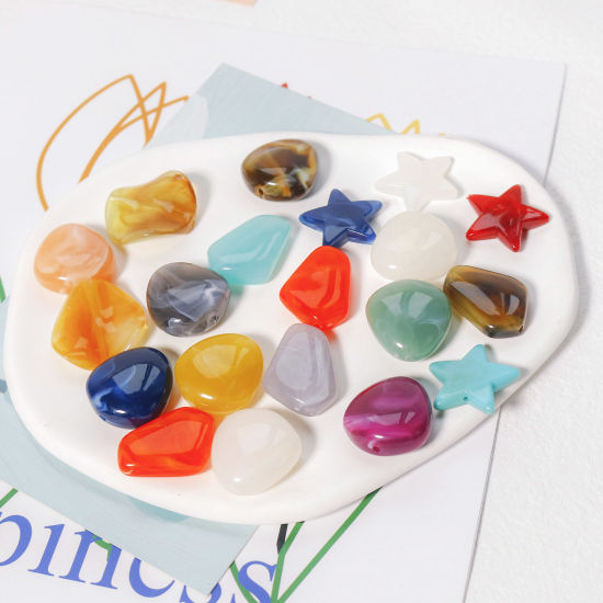 Bild von Acryl Perlen Geometrie Zufällig Mix Imitat Stein 50 Stück