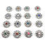 Picture of Zinc Based Alloy Boho Chic Bohemia Metal Sewing Shank Buttons Single Hole Antique Silver Color Multicolor Chrysanthemum Flower With Resin Cabochons 29mm x 29mm