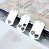 Picture of 304 Stainless Steel Valentine's Day Pendants Rectangle Heart Silver Tone Blank Stamping Tags Two Sides 40mm x 25mm
