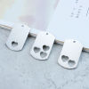 Picture of 304 Stainless Steel Valentine's Day Pendants Rectangle Heart Silver Tone Blank Stamping Tags Two Sides 40mm x 25mm