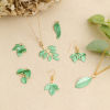 Picture of Zinc Based Alloy Leaf Gold Plated Green Painted