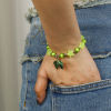 Picture of Zinc Based Alloy Leaf Gold Plated Green Painted