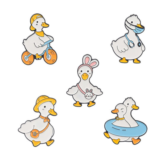 Picture of Cute Pin Brooches Duck Animal Multicolor Enamel