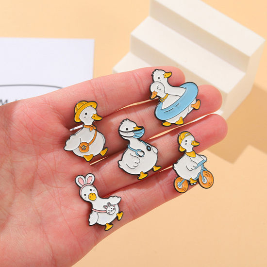 Picture of Cute Pin Brooches Duck Animal Multicolor Enamel