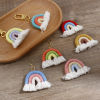Picture of Cotton Braided Tassel Pendants Rainbow Multicolor Handmade 4cm x 3.5cm