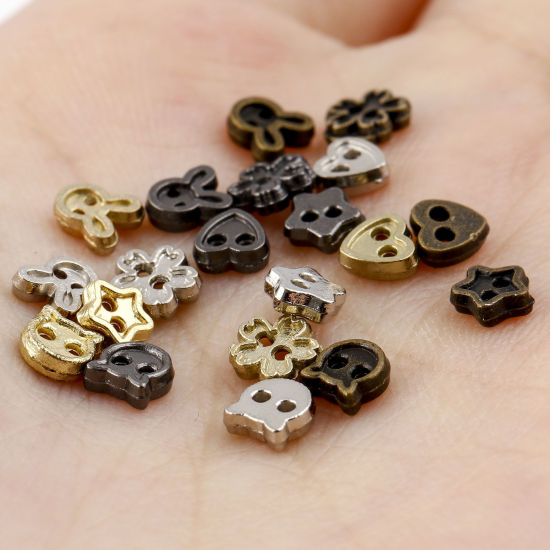 Picture of Zinc Based Alloy Metal Sewing Buttons 2 Holes Multicolor