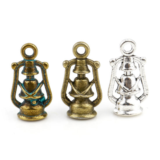 Imagen de Zamak 3D Colgantes Charms Lámpara de Kerosene Multicolor 20mm x 11mm, 20 Unidades