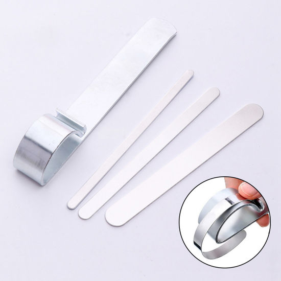 Picture of Aluminum Jewelry Tools Bracelet Bending Bar For DIY Cuff Bracelet Making Presents Stamping Jewelry Findings Rectangle Silver Tone