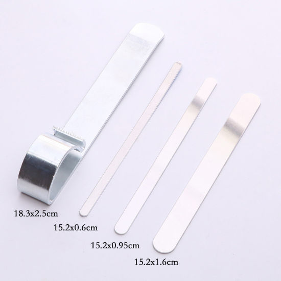 Picture of Aluminum Jewelry Tools Bracelet Bending Bar For DIY Cuff Bracelet Making Presents Stamping Jewelry Findings Rectangle Silver Tone