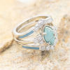Picture of Turquoise (Imitated) Boho Chic Bohemia Unadjustable Rings Marquise Clear Rhinestone