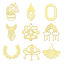 Image de Pendentifs en Acier Inoxydable Géométrique Multicolore Creux 5 Pcs