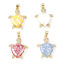 Picture of Natural Shell & Copper Ocean Jewelry Pendants 18K Gold Plated Multicolor Sea Turtle Animal 3D Clear Cubic Zirconia 3.1cm x 2.1cm