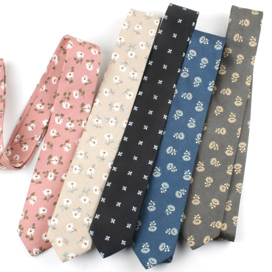Picture of Cotton Men's Necktie Tie Flower Multicolor 145cm x 6cm