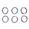 Picture of 100 PCs Vacuum Plating Stainless Steel Open Jump Rings Findings Round Multicolor