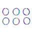 Picture of 100 PCs Vacuum Plating Stainless Steel Open Jump Rings Findings Round Multicolor