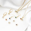 Picture of Brass Birthstone Charms Round Real Gold Plated Multicolour Cubic Zirconia 8mm x 5mm